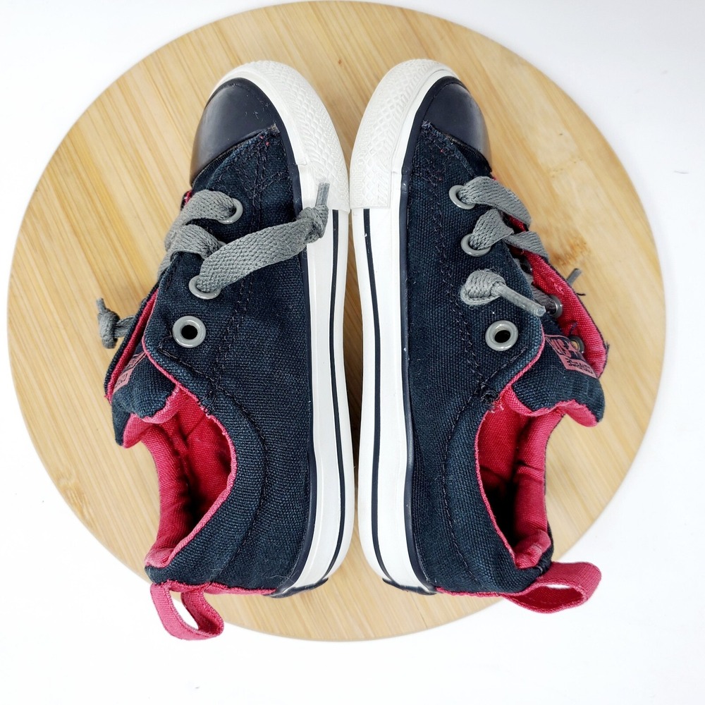 Converse Sneaker Kids 8 Toddler Black Red Chuck Taylor All Star Street Shoes Boy - Picture 8 of 10